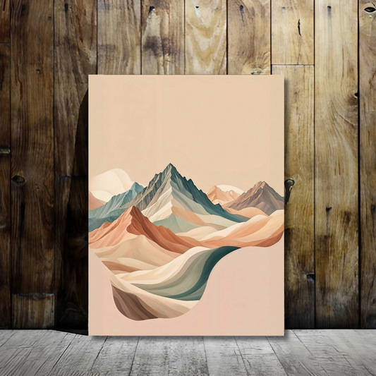 Pastel Mountain Serenity - Framed Canvas Art