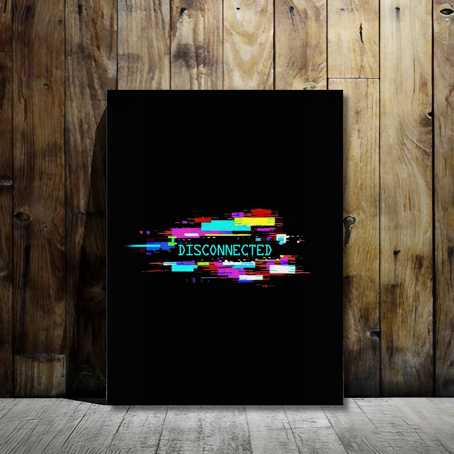 Digital Disturbance - Framed Canvas Art