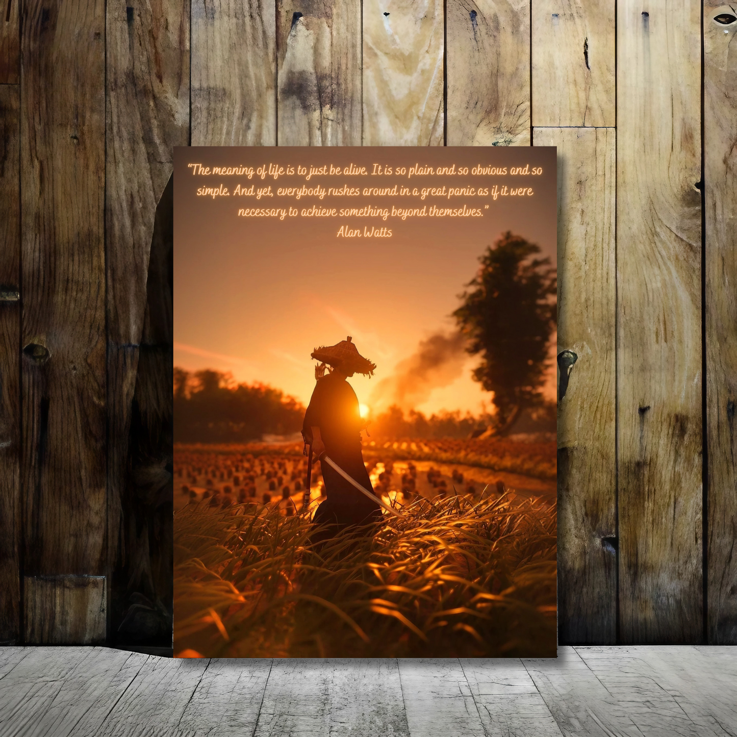 The Samurai’s Wisdom - Framed Canvas Art