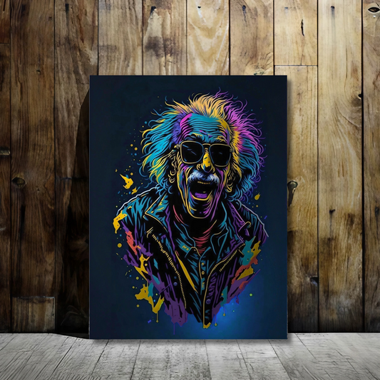 Einstein's Genius - Framed Canvas Art