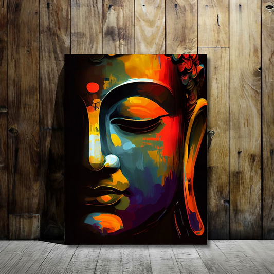 Buddha in Colors of Serenity - Framed Canvas Art