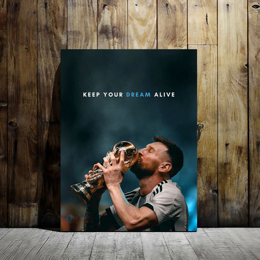 Lionel Messi – Keep Your Dream Alive - Framed Canvas Art