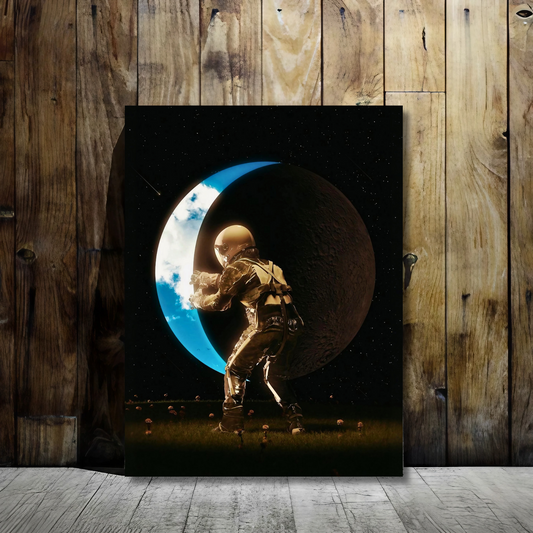 Cosmic Gatekeeper - Framed Canvas Art