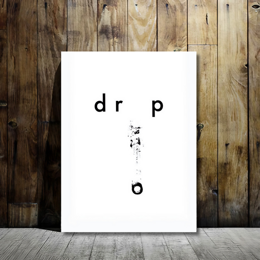 Drop - Minimalist Typography Art - Framed Canvas