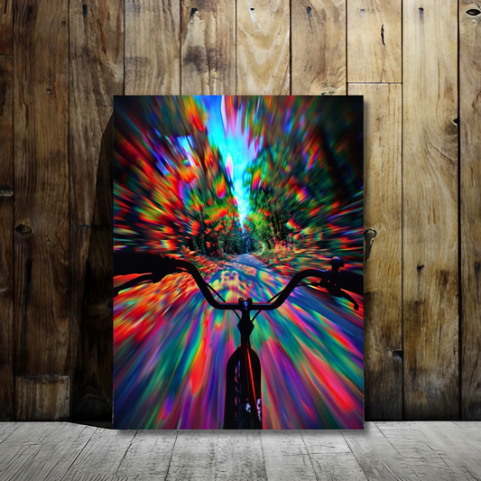 Ride Through the Spectrum - Framed Canvas Art