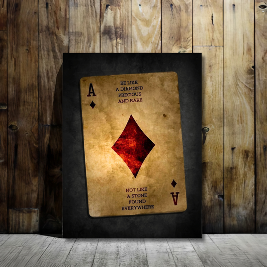 Ace of Diamonds - Framed Canvas Art