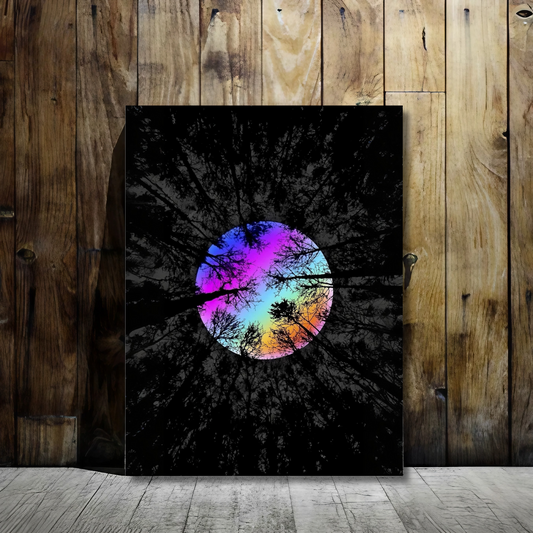 Mystical Forest Moon - Framed Canvas Art