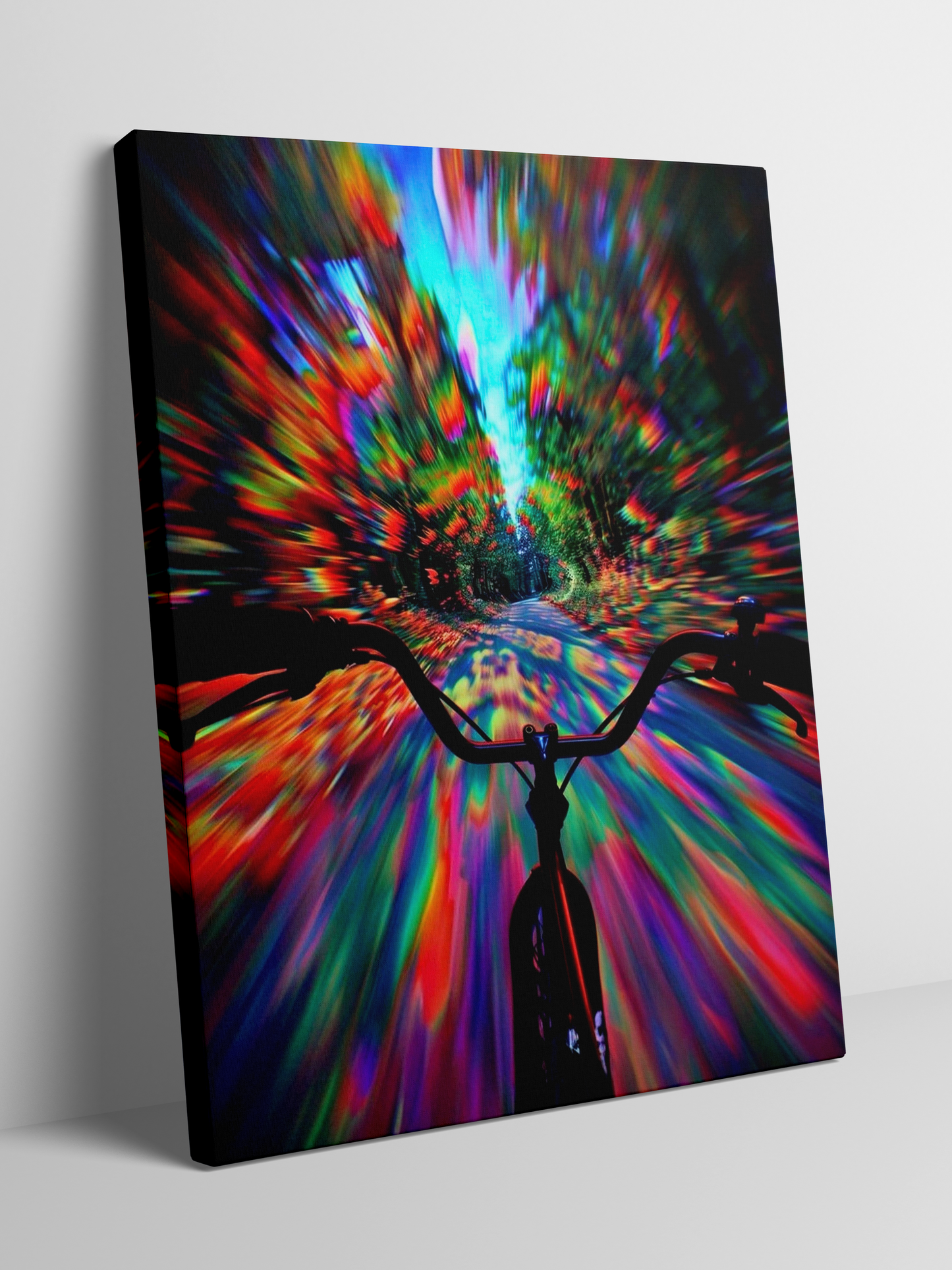 Ride Through the Spectrum - Framed Canvas Art