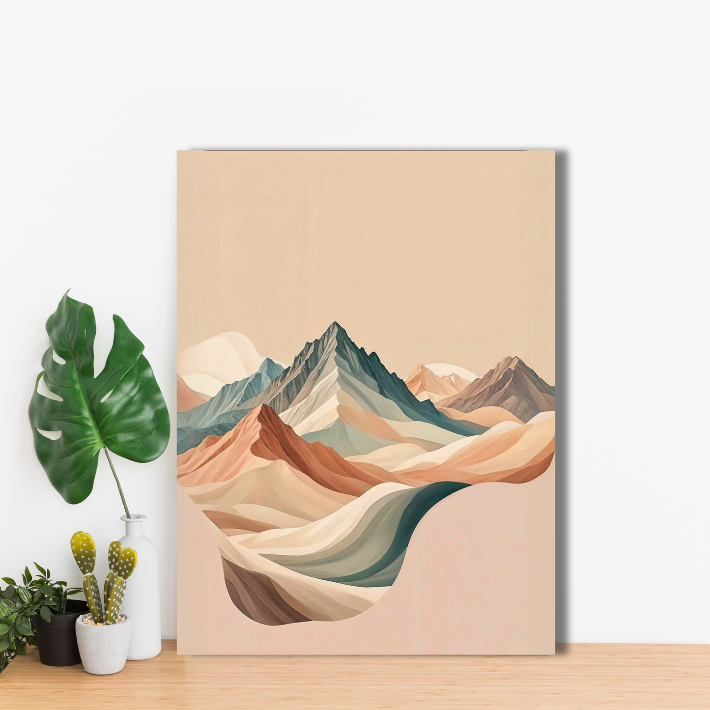 Pastel Mountain Serenity - Framed Canvas Art