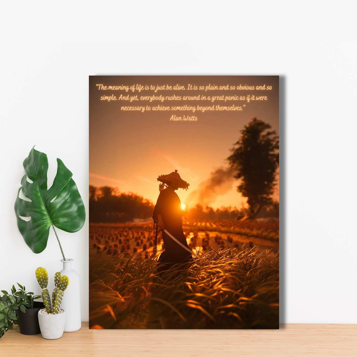 The Samurai’s Wisdom - Framed Canvas Art