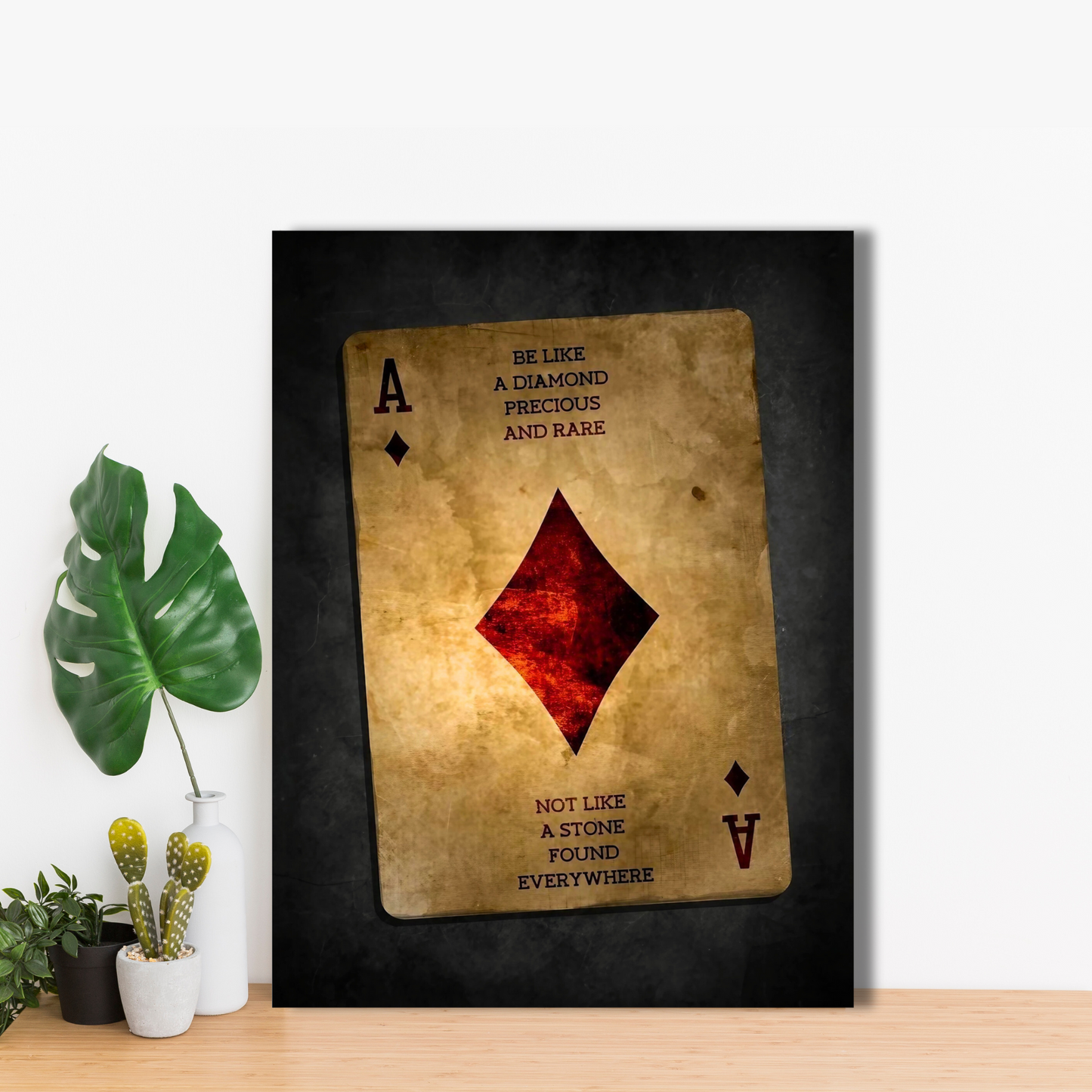Ace of Diamonds - Framed Canvas Art