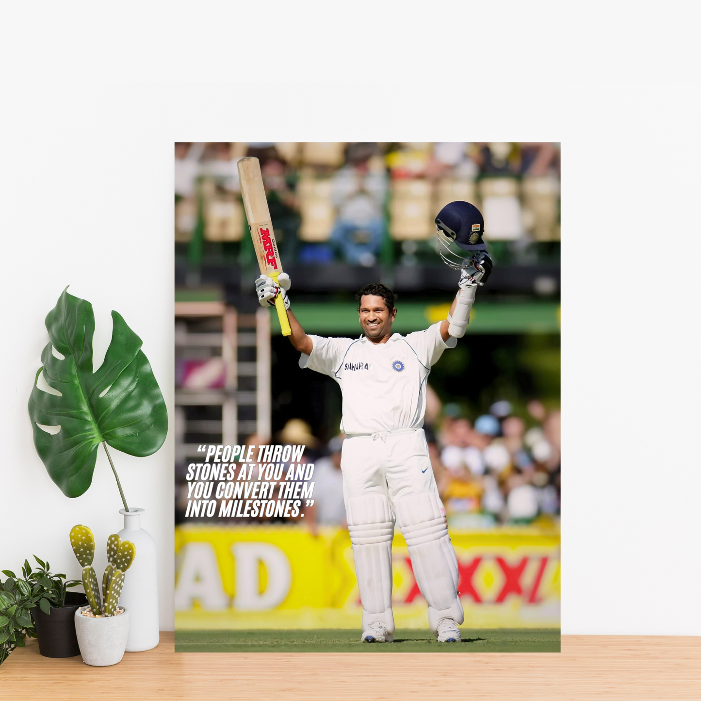 Tendulkar – Turning Stones into Milestones - Framed Canvas Art