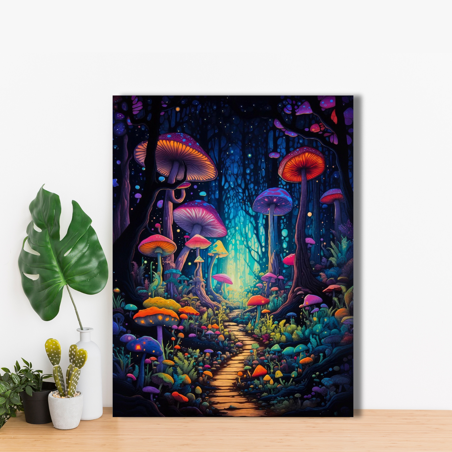 Mystic Mushroom Forest - Framed Canvas Art