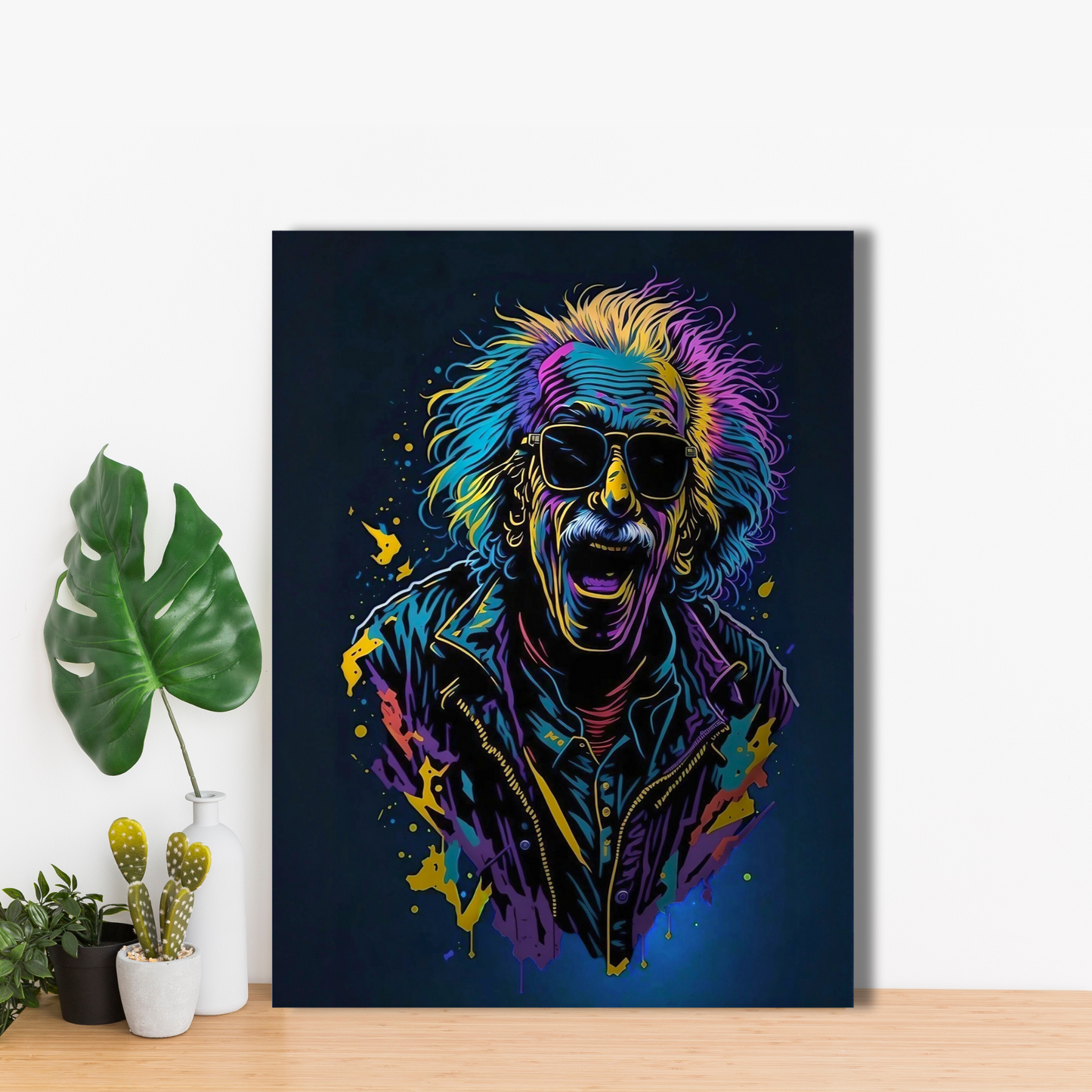Einstein's Genius - Framed Canvas Art