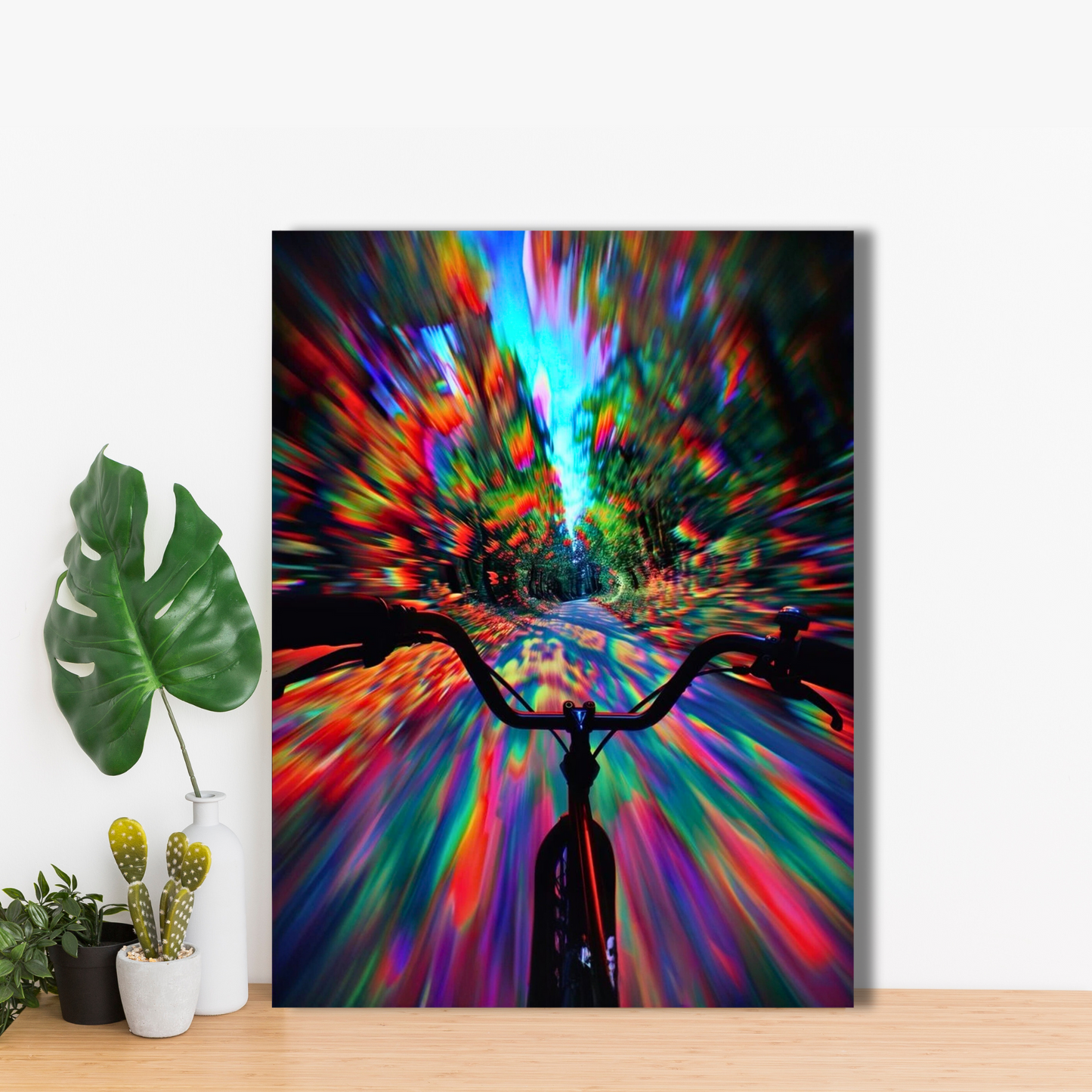 Ride Through the Spectrum - Framed Canvas Art