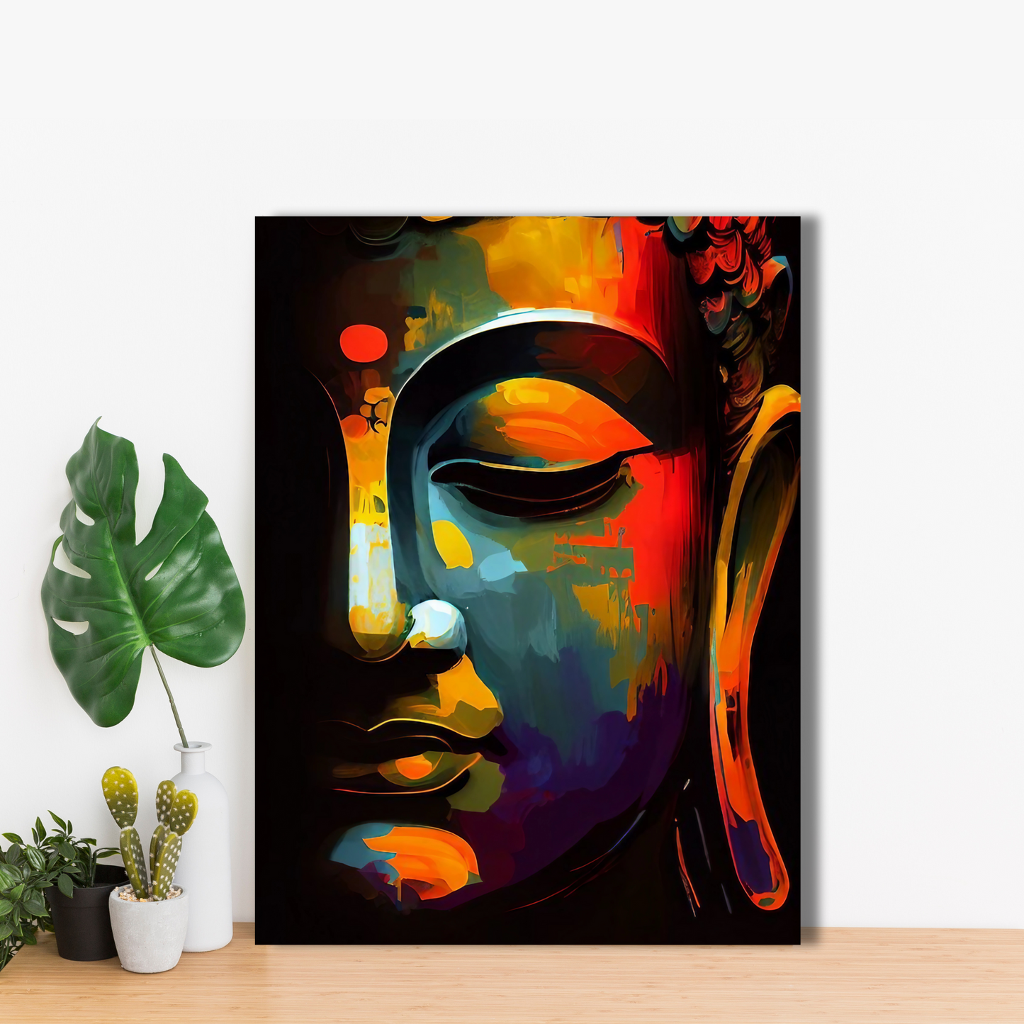 Buddha in Colors of Serenity - Framed Canvas Art