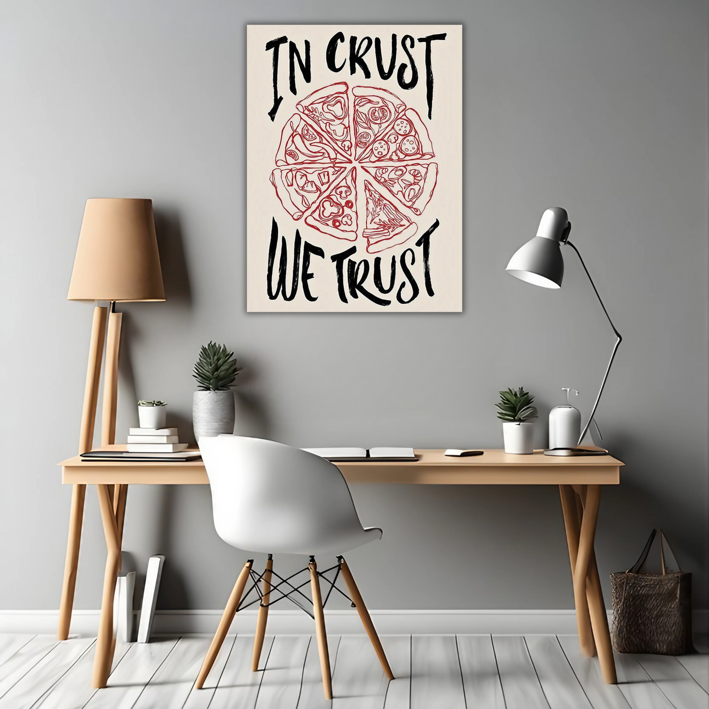 In Crust We Trust - Framed Canvas Art