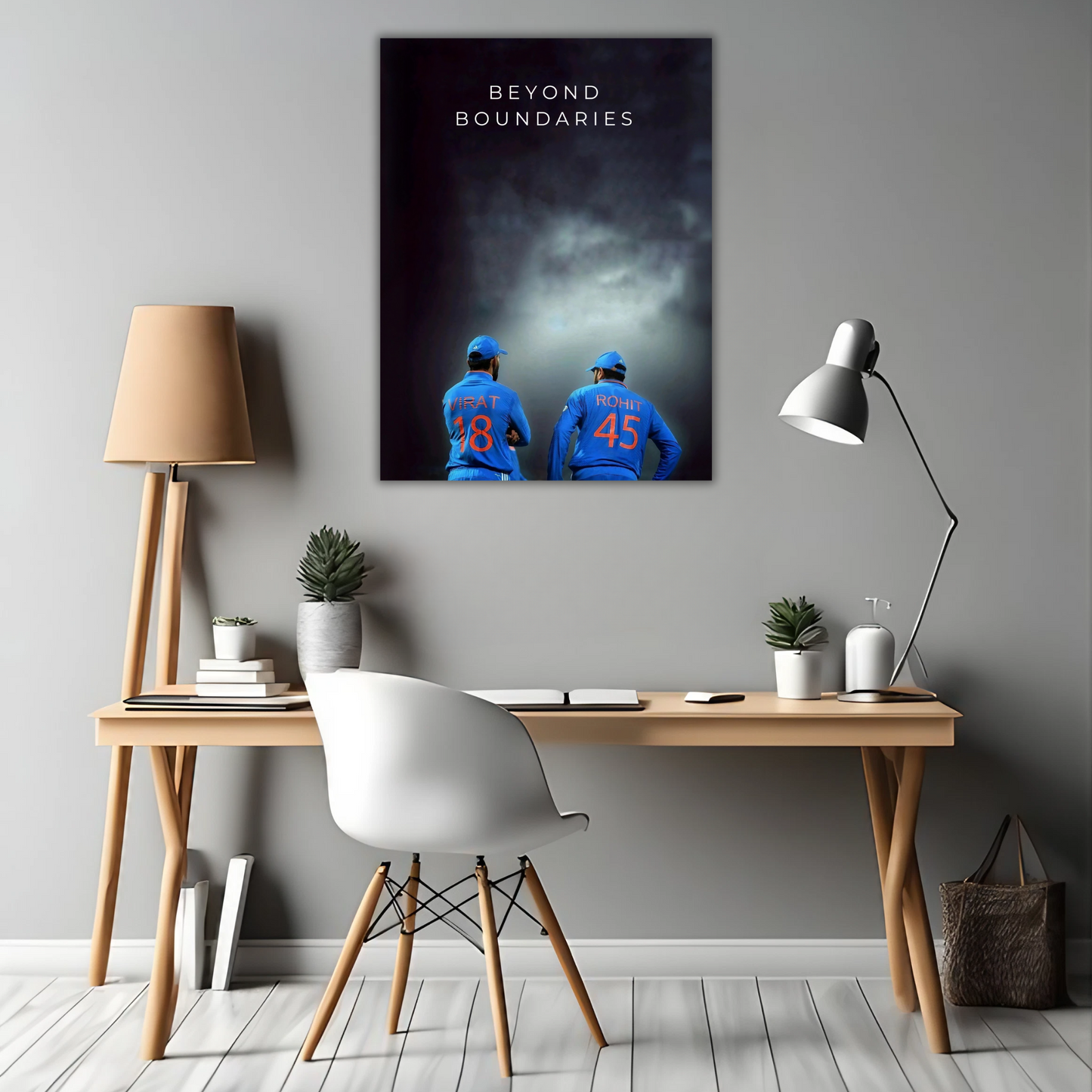 Virat & Rohit: Victory Moment - Framed Canvas Art