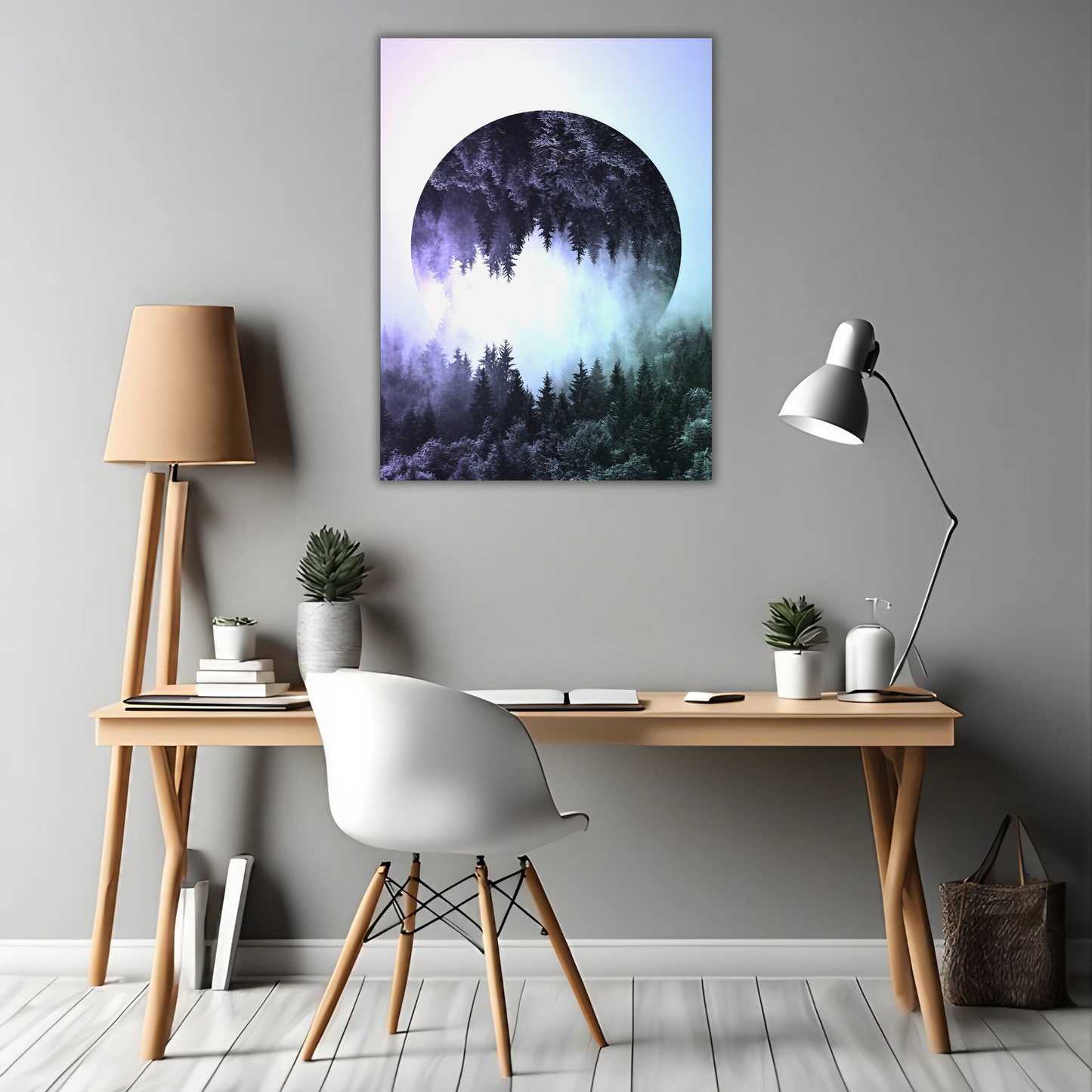 Mystic Forest Reflection - Framed Canvas Art