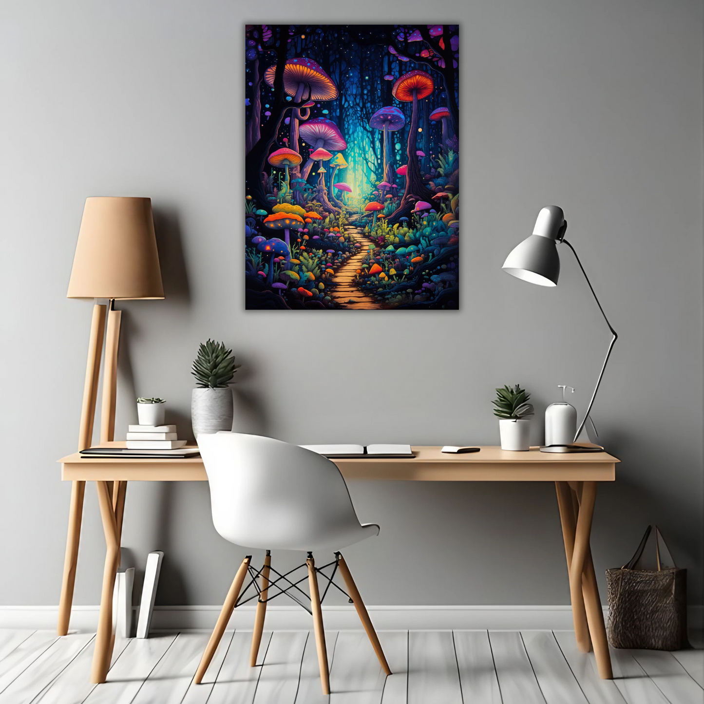 Mystic Mushroom Forest - Framed Canvas Art