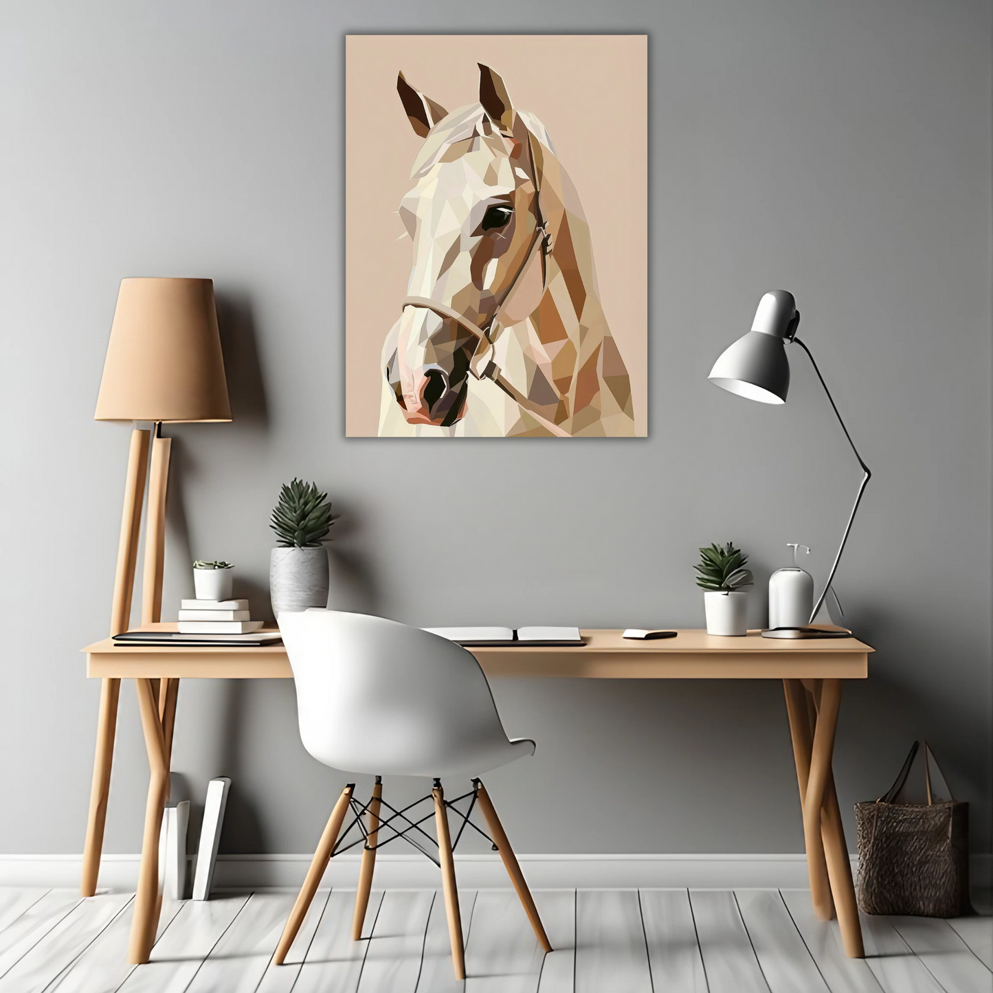 Geometric Grace - Framed Canvas Art