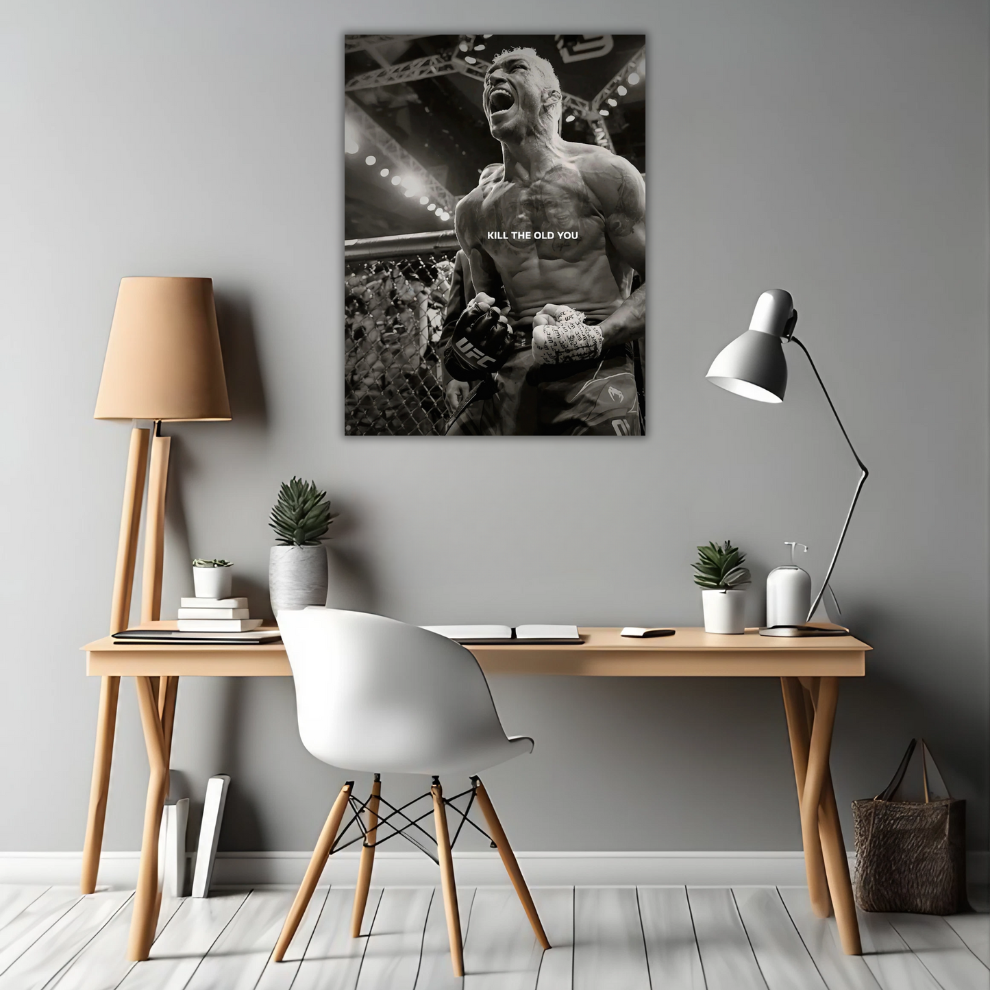 UFC Fighter's Roar of Transformation - Framed Canvas Art