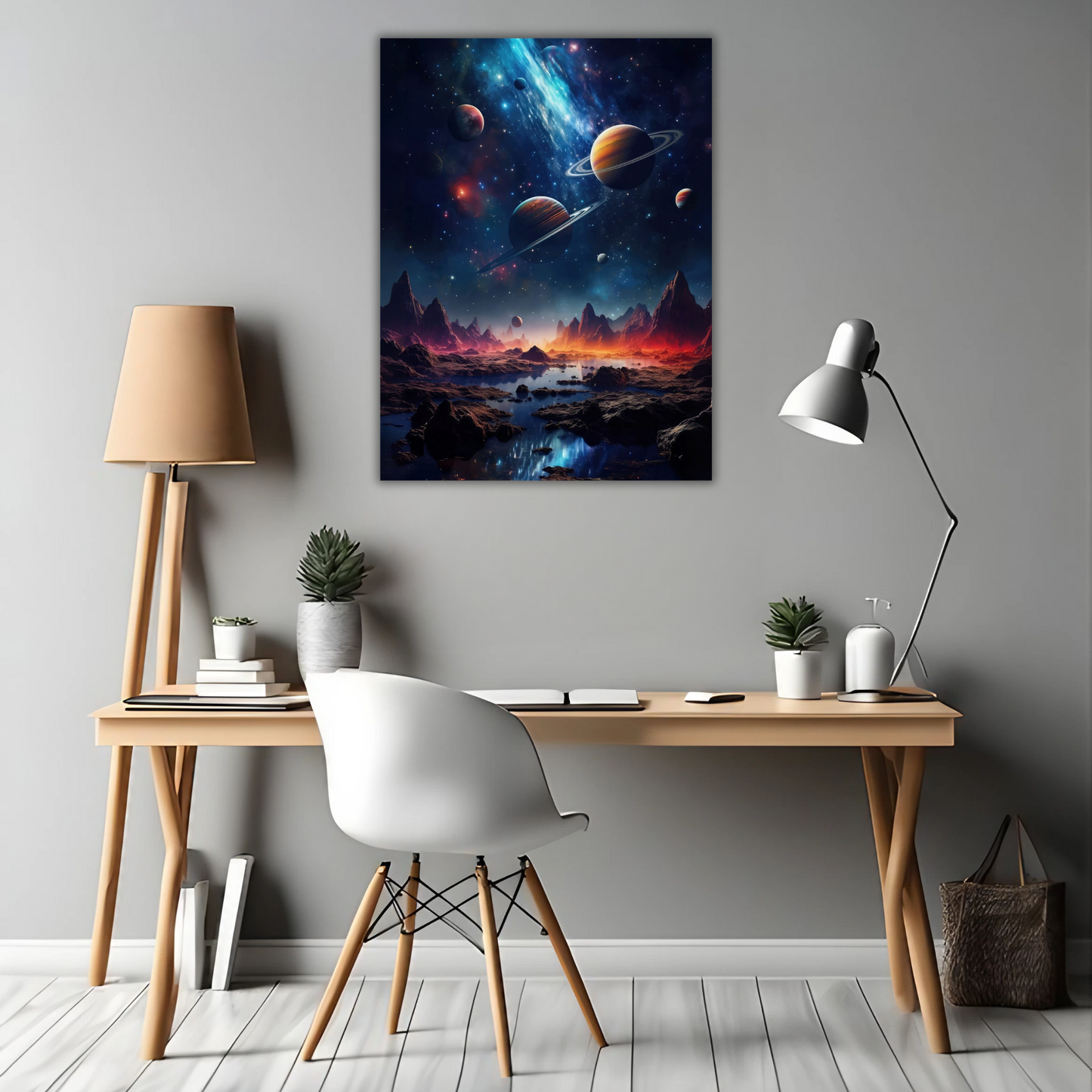 Celestial Dreamscape - Framed Canvas Art