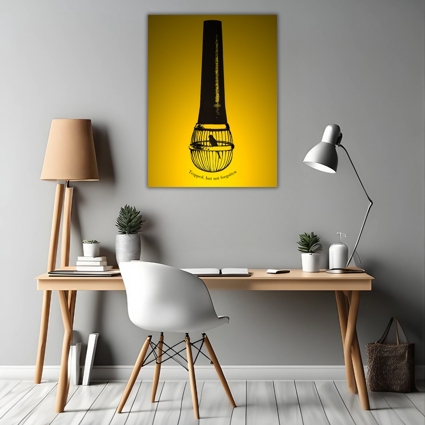 Trapped but Not Forgotten - Framed Canvas Art