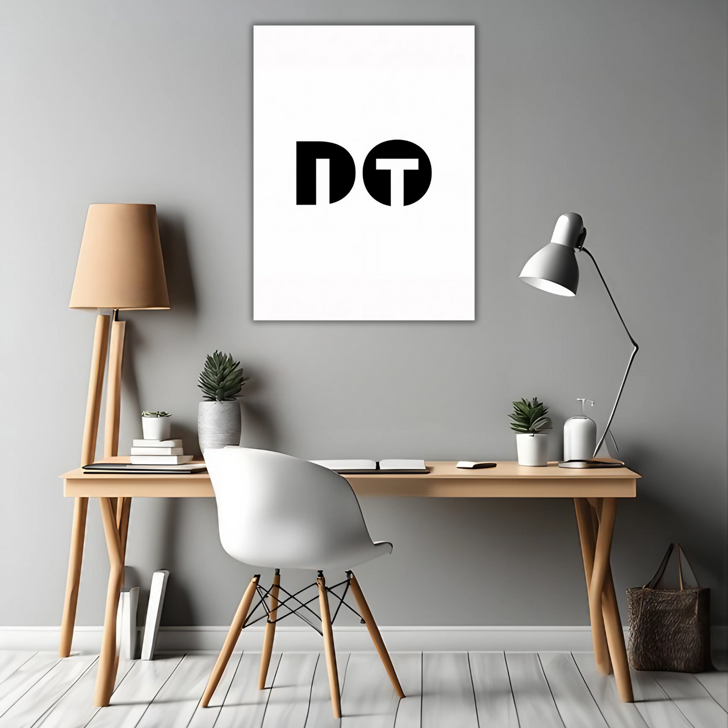 DT Minimalist Monogram - Framed Canvas Art