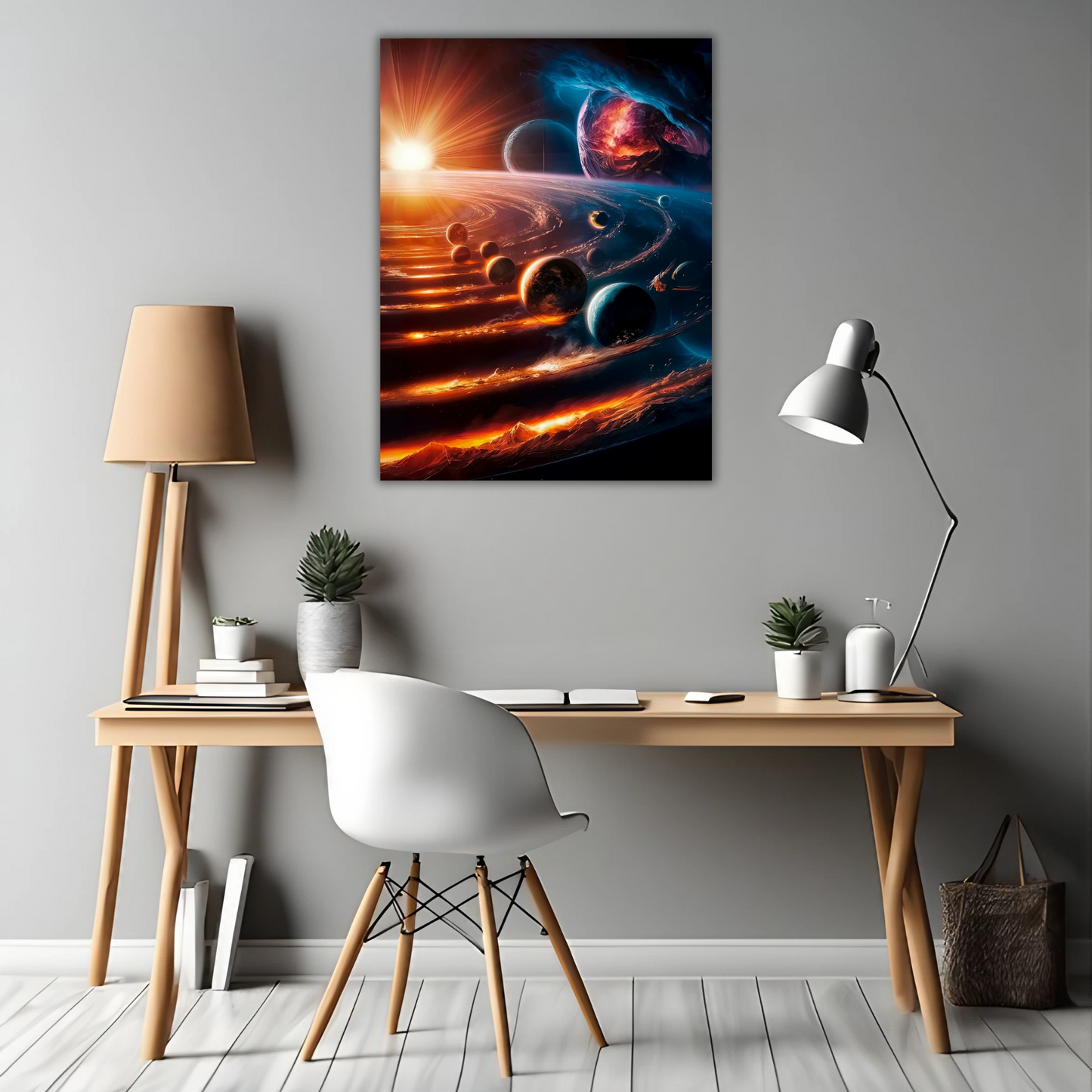 Solar Symphony - Framed Canvas Art