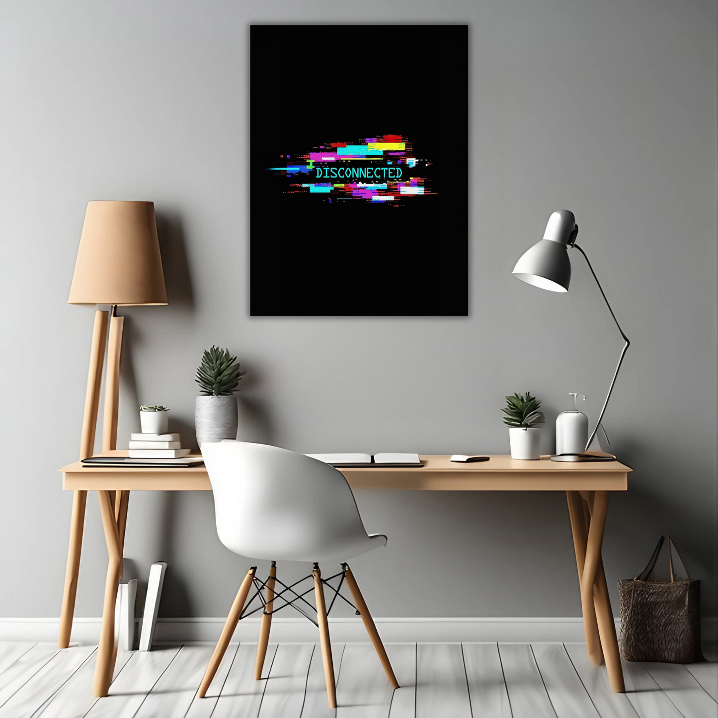 Digital Disturbance - Framed Canvas Art