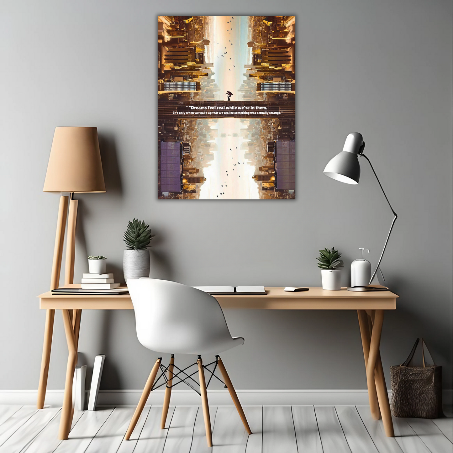 Inception Cityscape - Surreal Cinematic Art - Framed Canvas