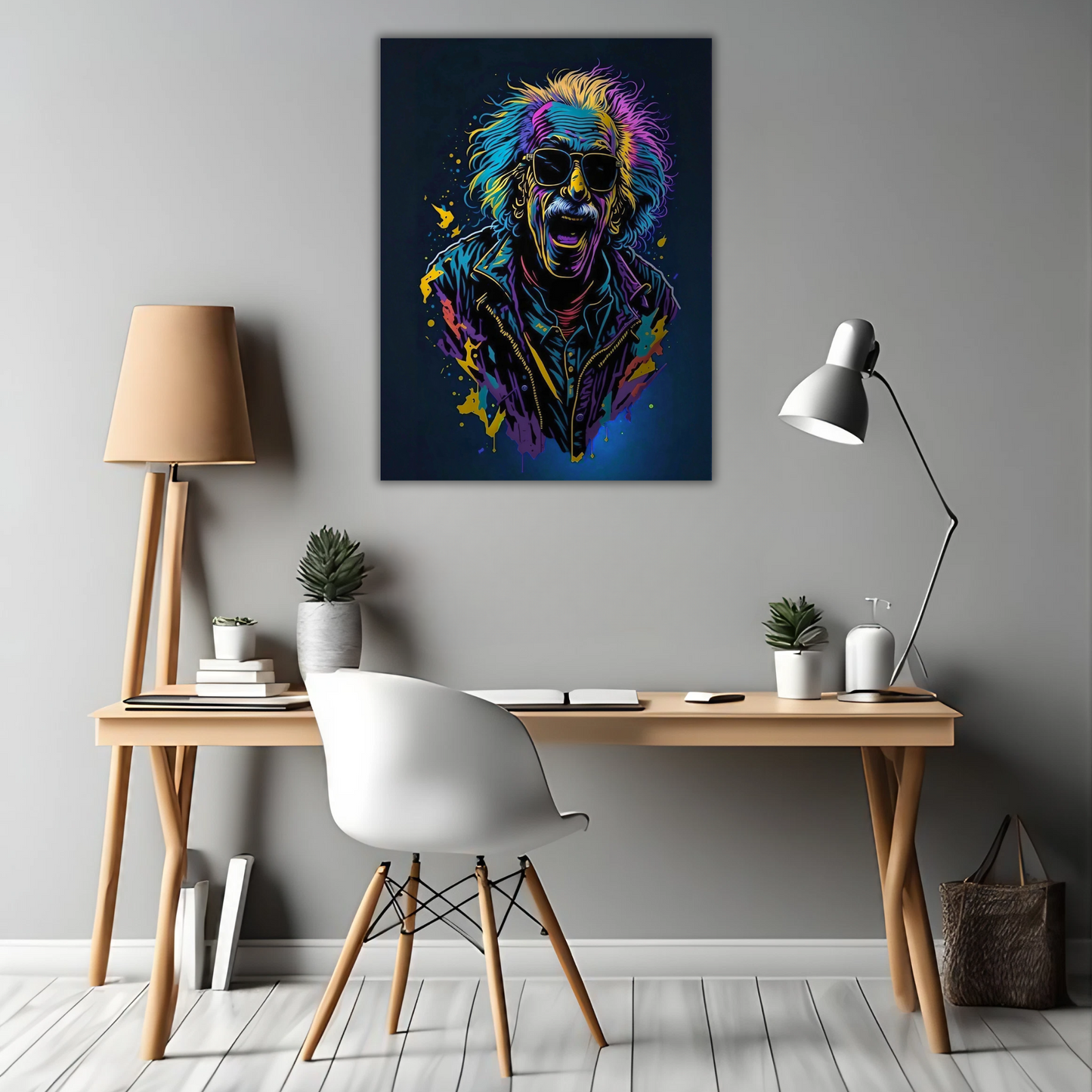 Einstein's Genius - Framed Canvas Art
