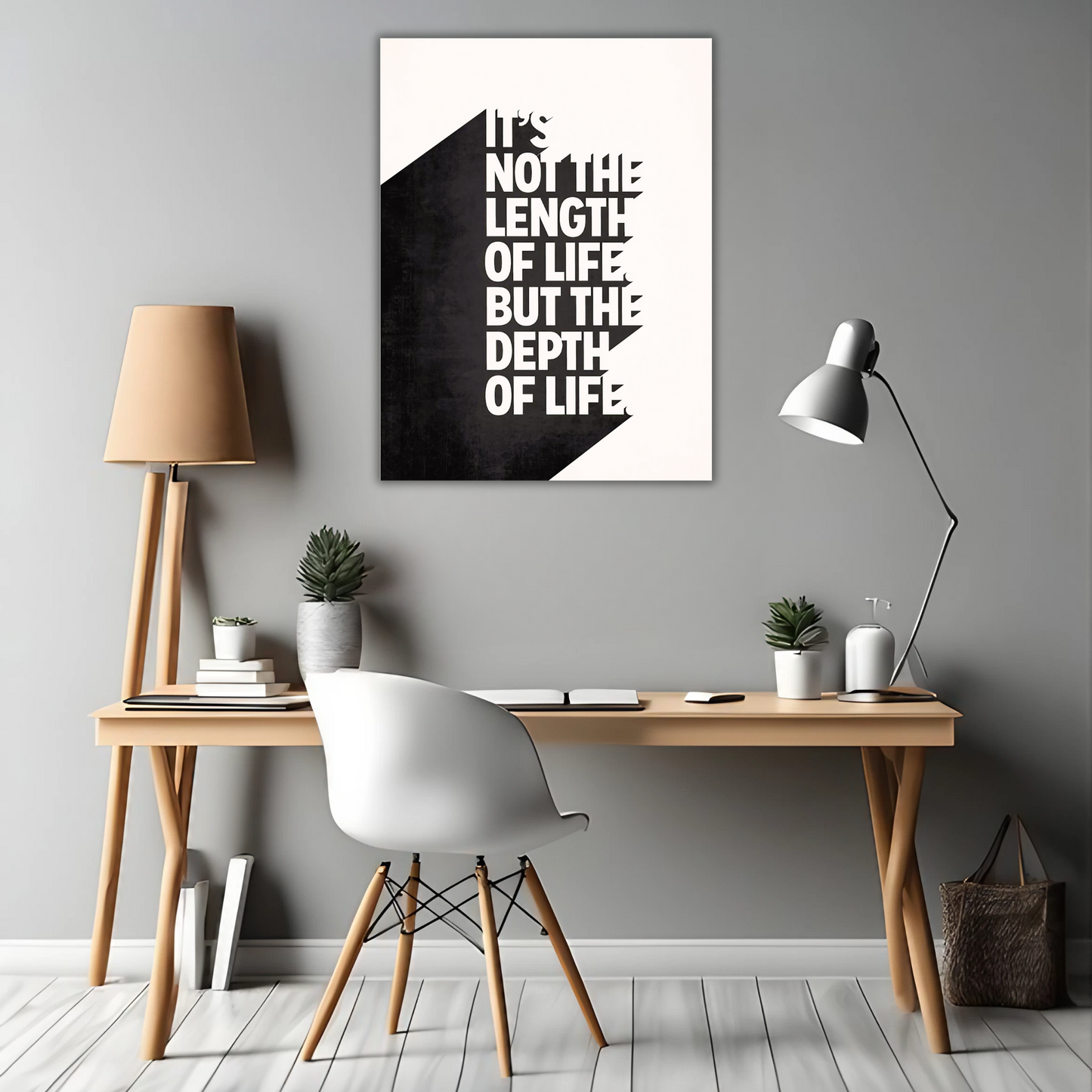 Life’s Meaning - Minimalist Typography - Framed Canvas Art