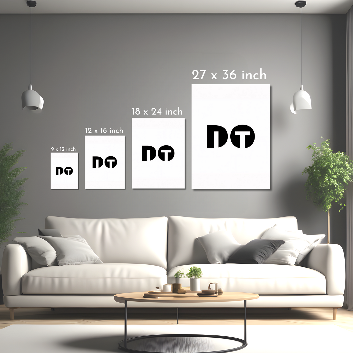 DT Minimalist Monogram - Framed Canvas Art