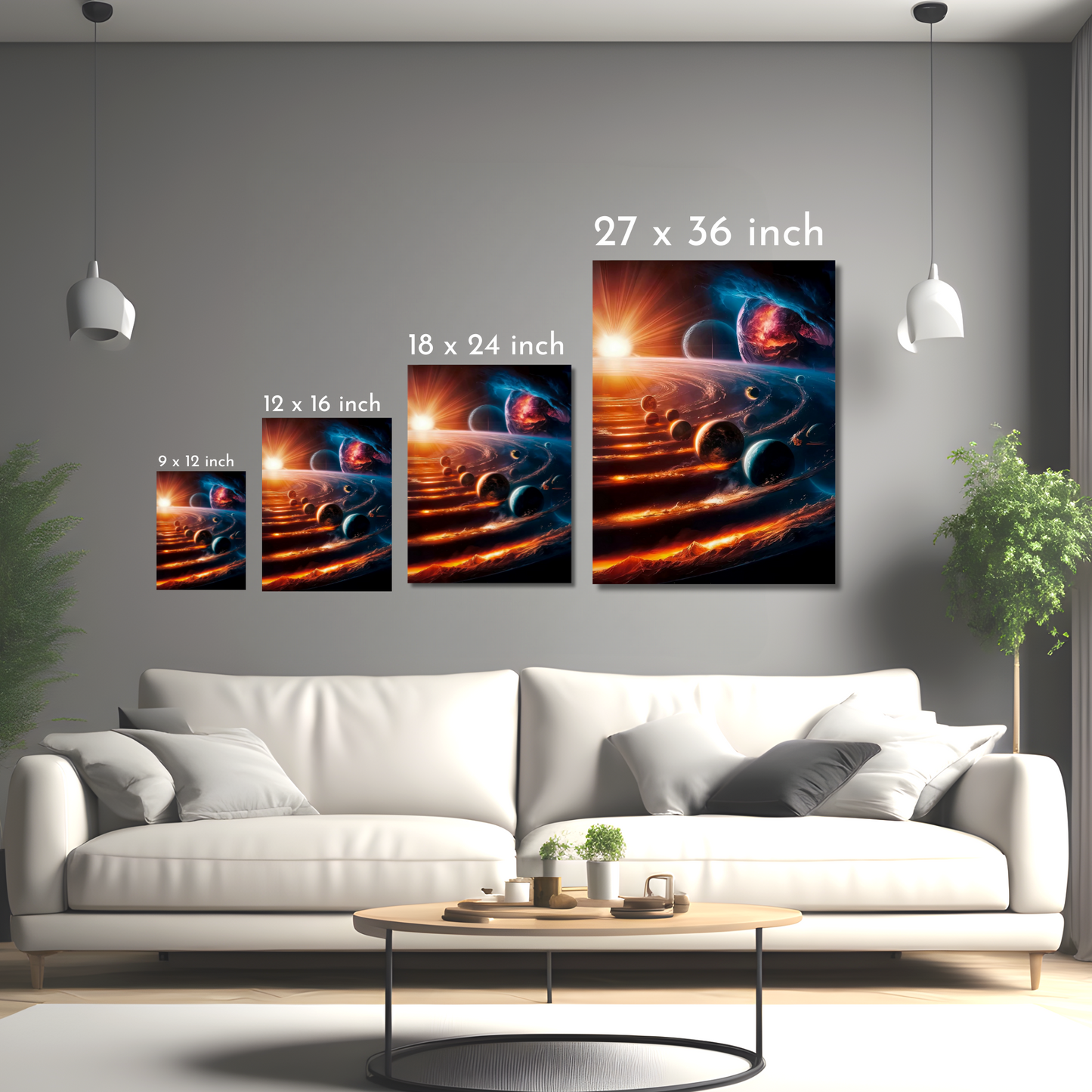 Solar Symphony - Framed Canvas Art