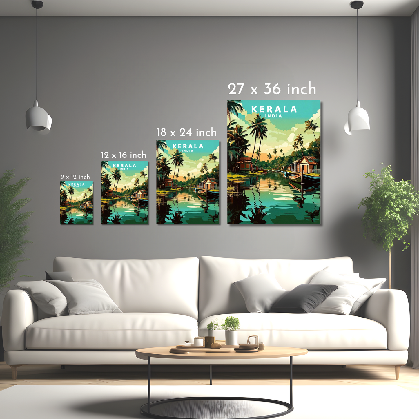 Serenity in Kerala, India - Framed Canvas Art