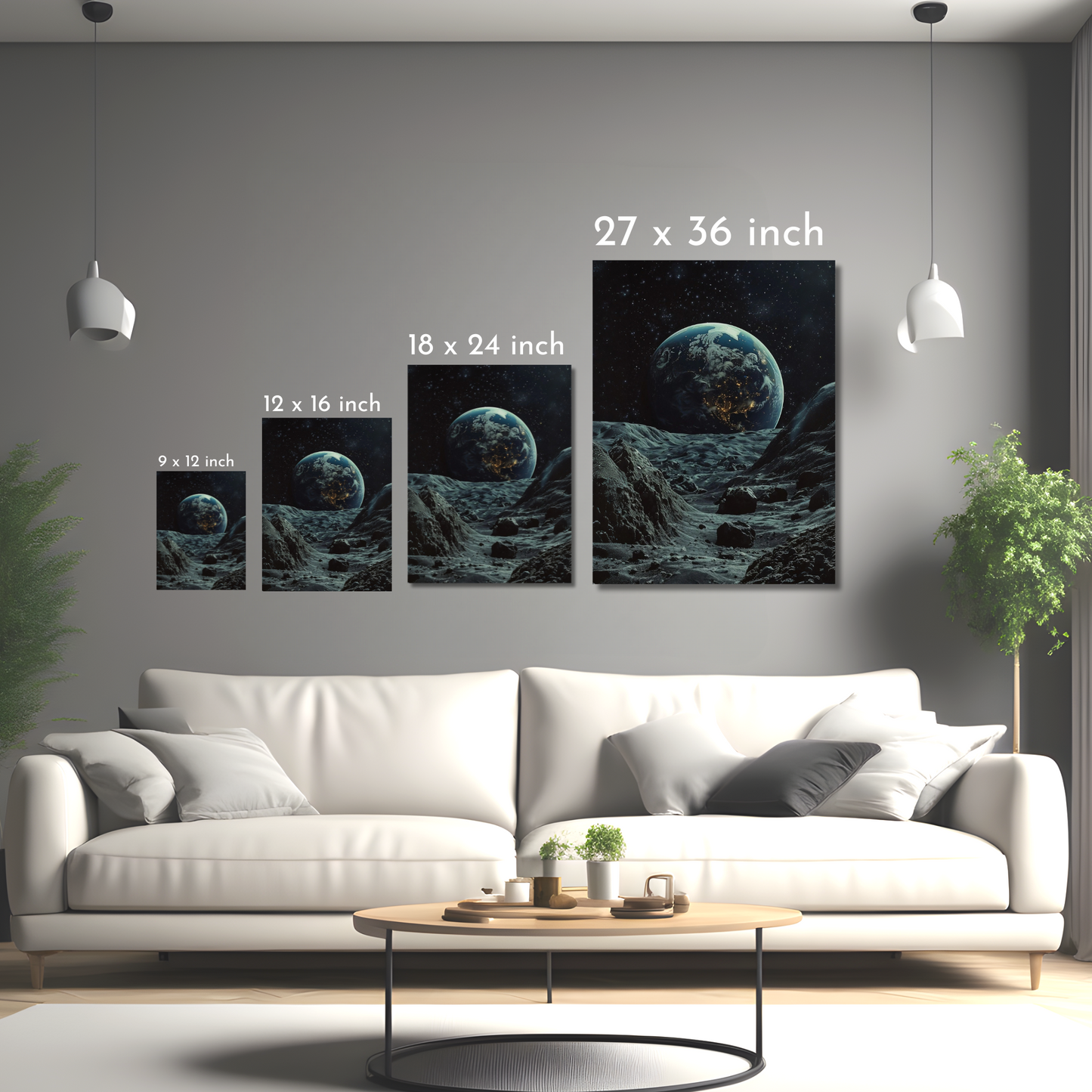 Lunar Landscape - Framed Canvas Art