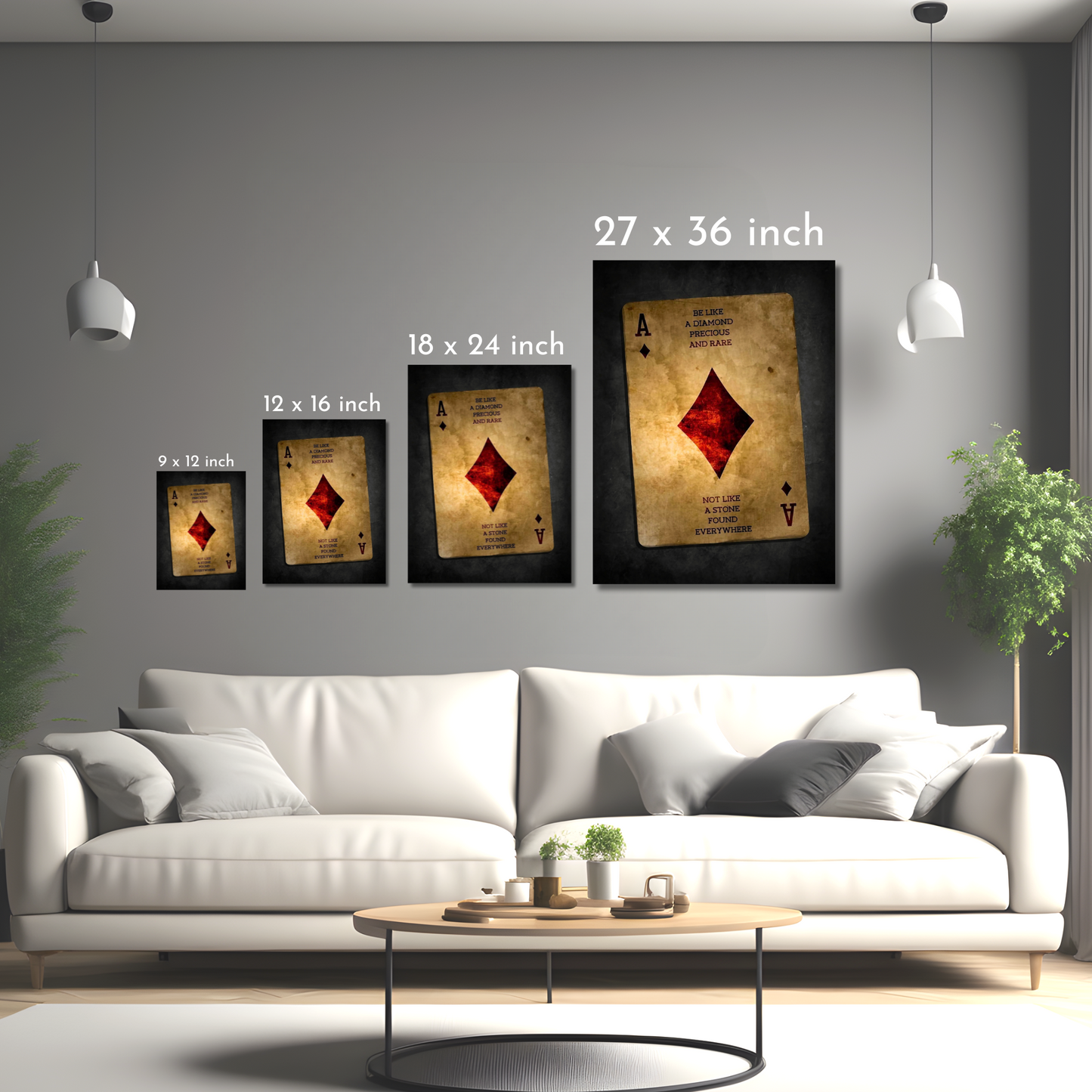 Ace of Diamonds - Framed Canvas Art