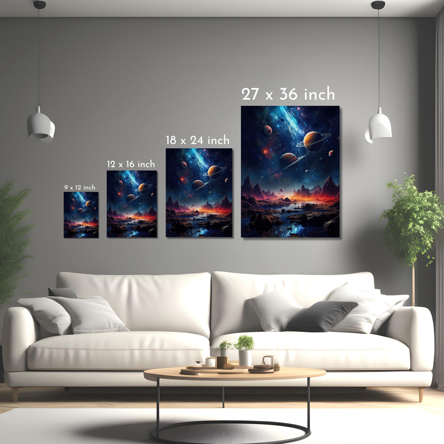 Celestial Dreamscape - Framed Canvas Art