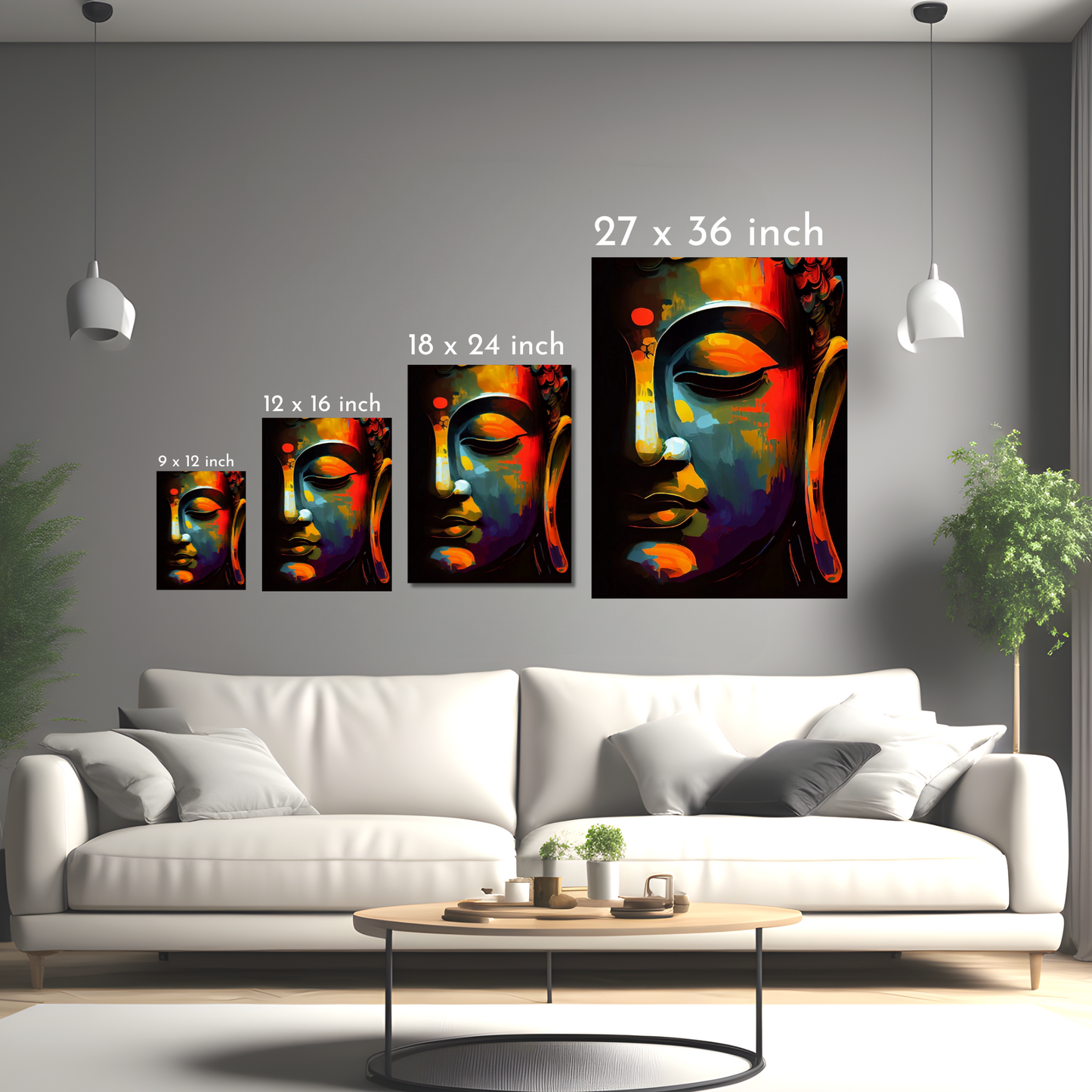 Buddha in Colors of Serenity - Framed Canvas Art