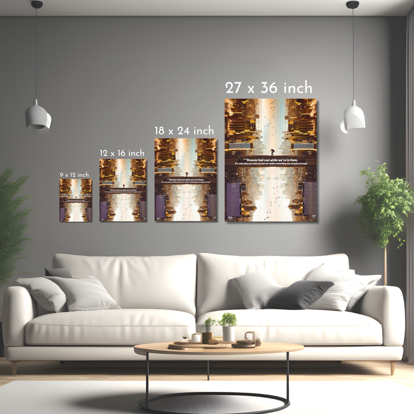 Inception Cityscape - Surreal Cinematic Art - Framed Canvas