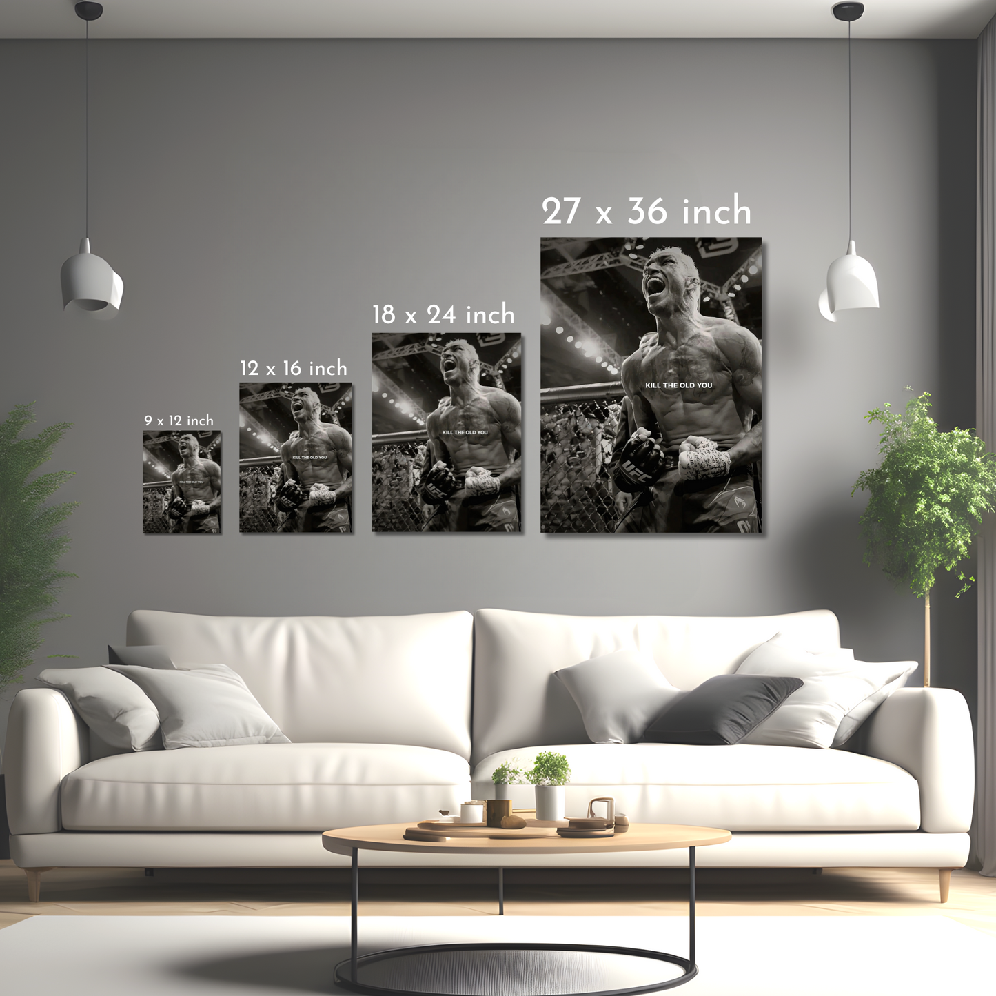 UFC Fighter's Roar of Transformation - Framed Canvas Art