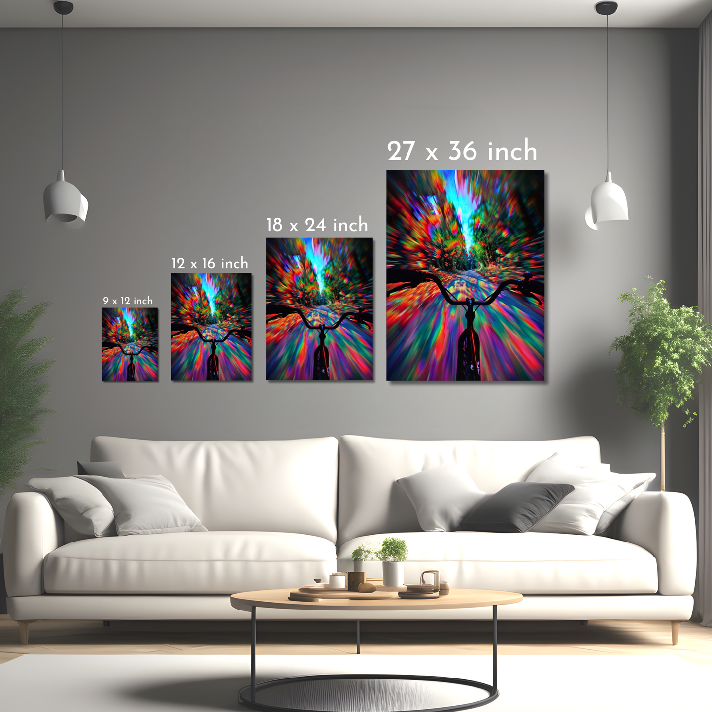 Ride Through the Spectrum - Framed Canvas Art