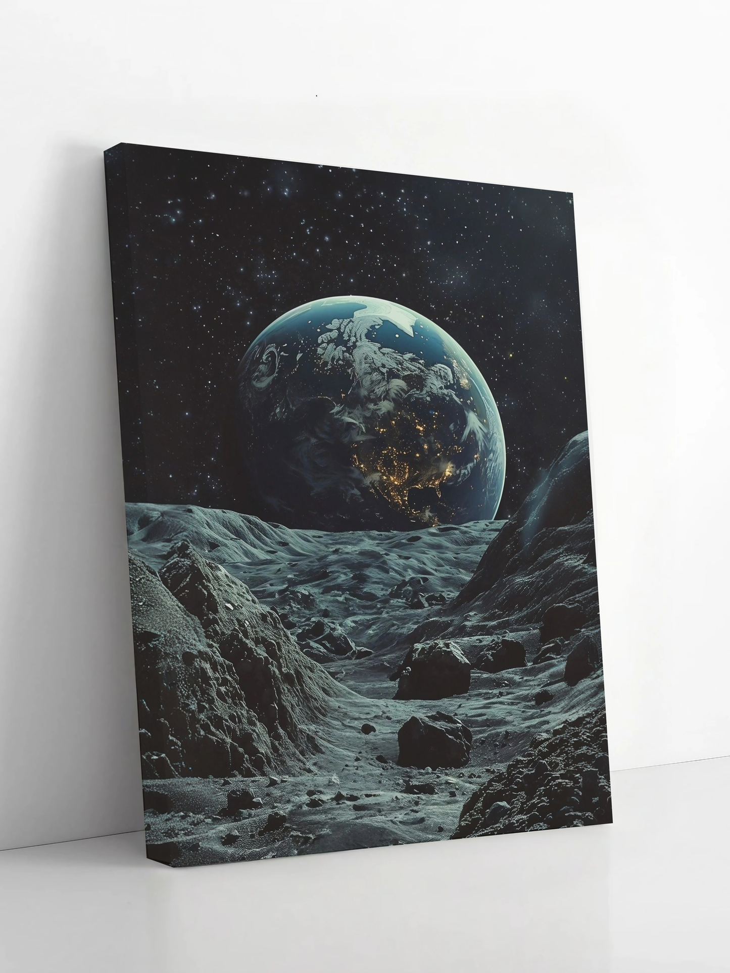 Lunar Landscape - Framed Canvas Art