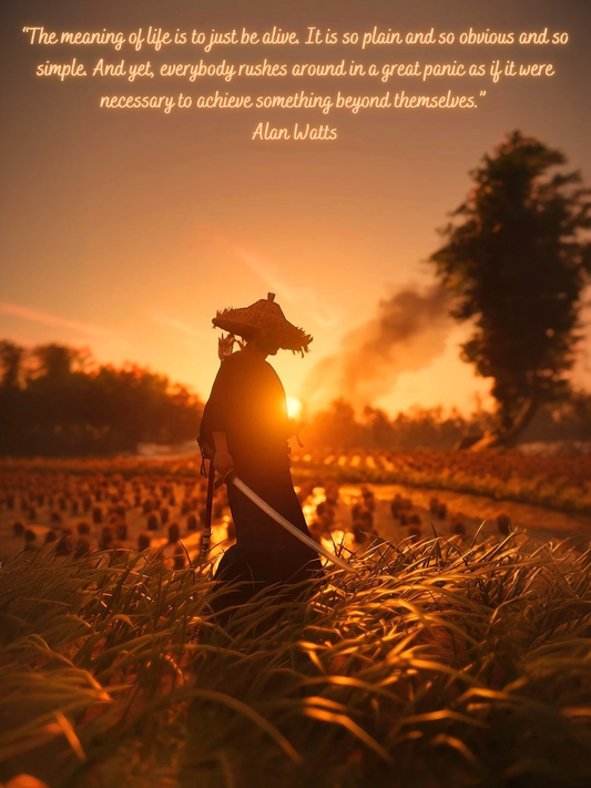 The Samurai’s Wisdom - Framed Canvas Art