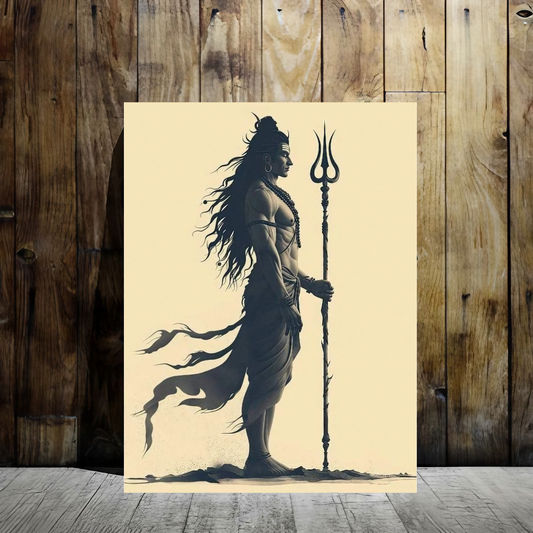 Shiva: The Silent Guardian - Framed Canvas Art