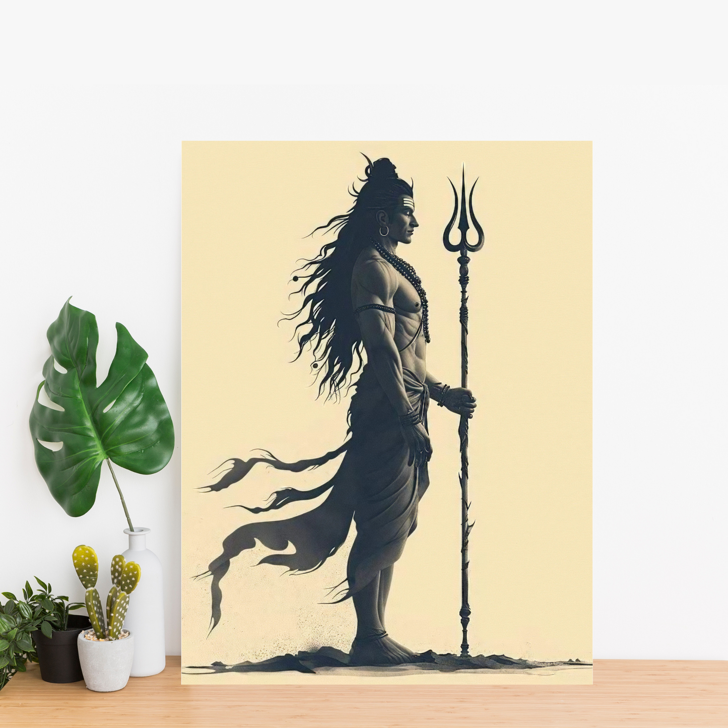 Shiva: The Silent Guardian - Framed Canvas Art