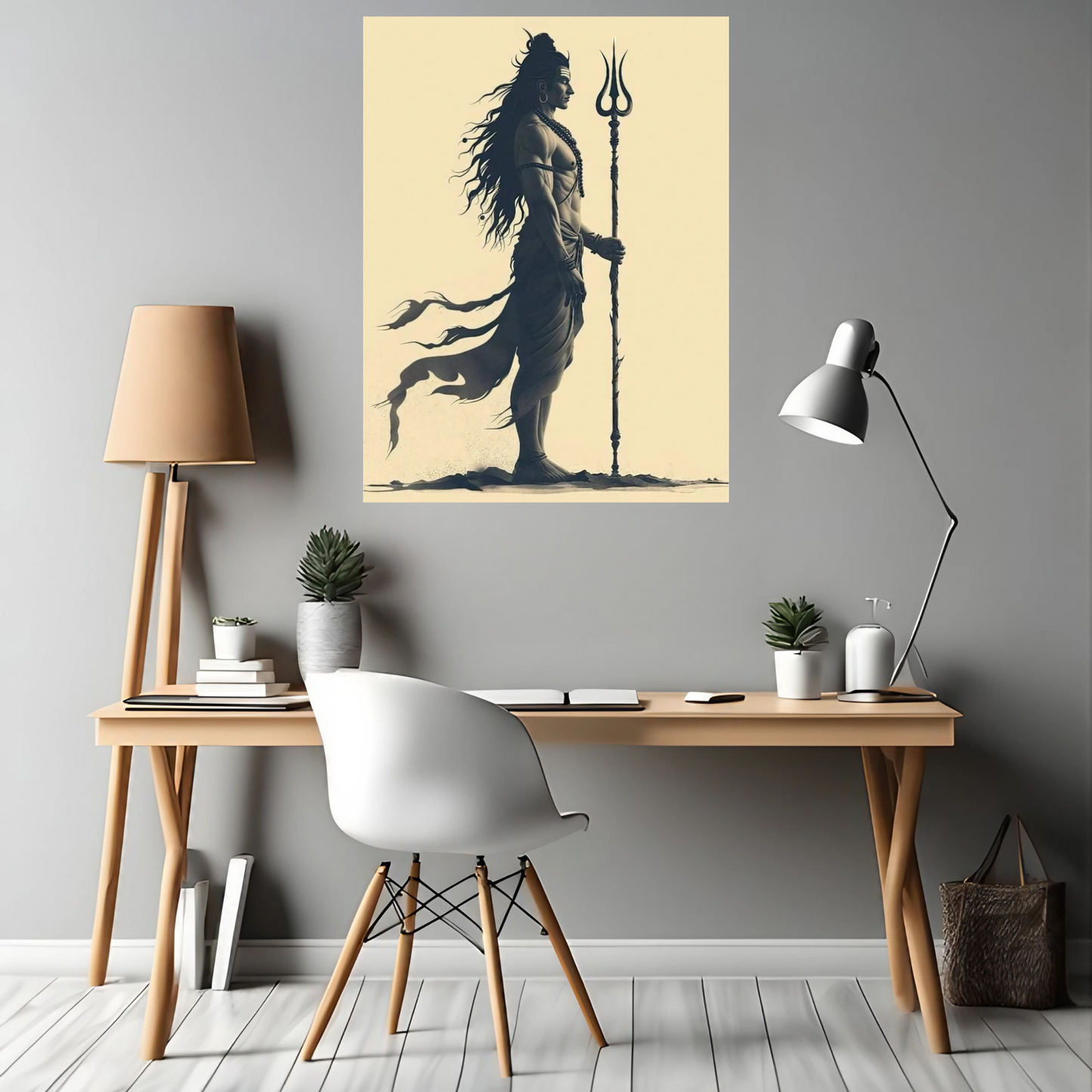 Shiva: The Silent Guardian - Framed Canvas Art