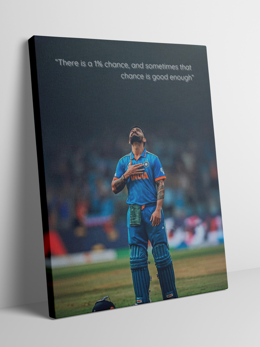 1% Chance - The Heart of a Champion - Framed Canvas Art